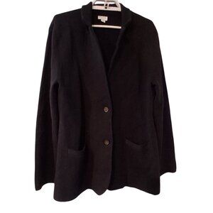 J Crew Factory Schoolboy Sweater Blazer womens Large black cotton